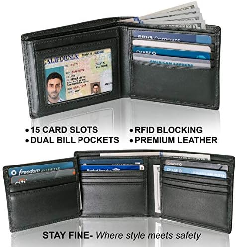 Men's Trifold Leather Wallet — RFID Blocking, Billfold - Image 5