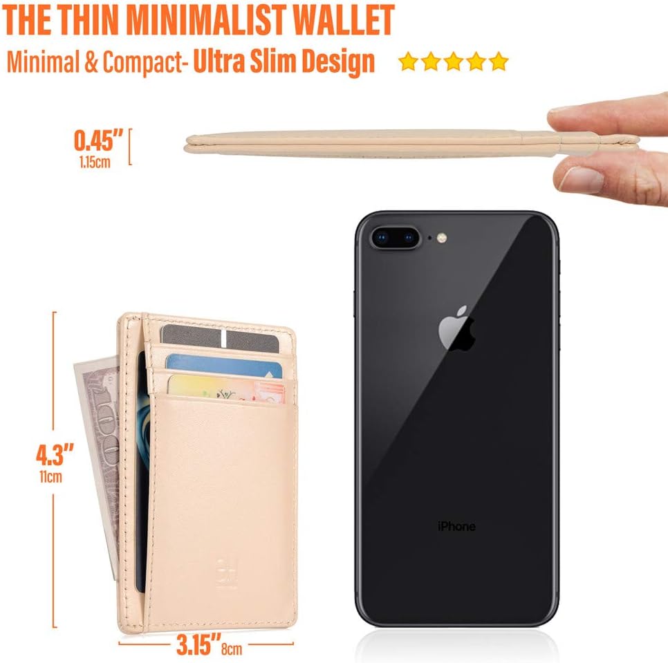 Slim RFID Card Holder — Full Grain Leather, Front Pocket - Image 4