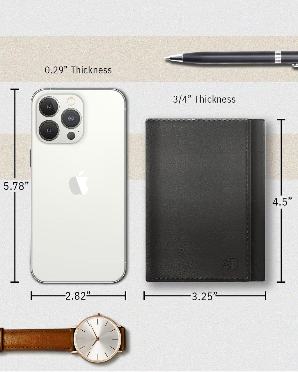 Men's Slim Trifold Wallet — RFID Blocking, Genuine Leather - Image 5