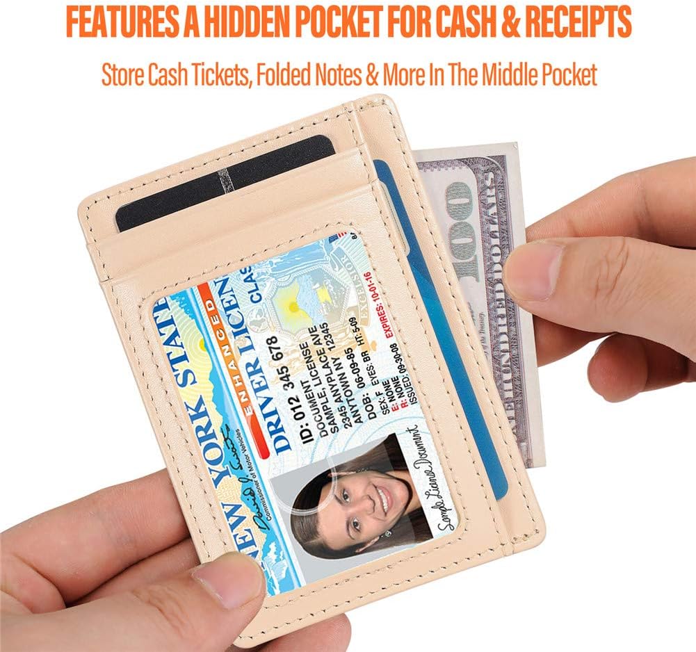 Slim RFID Card Holder — Full Grain Leather, Front Pocket - Image 3