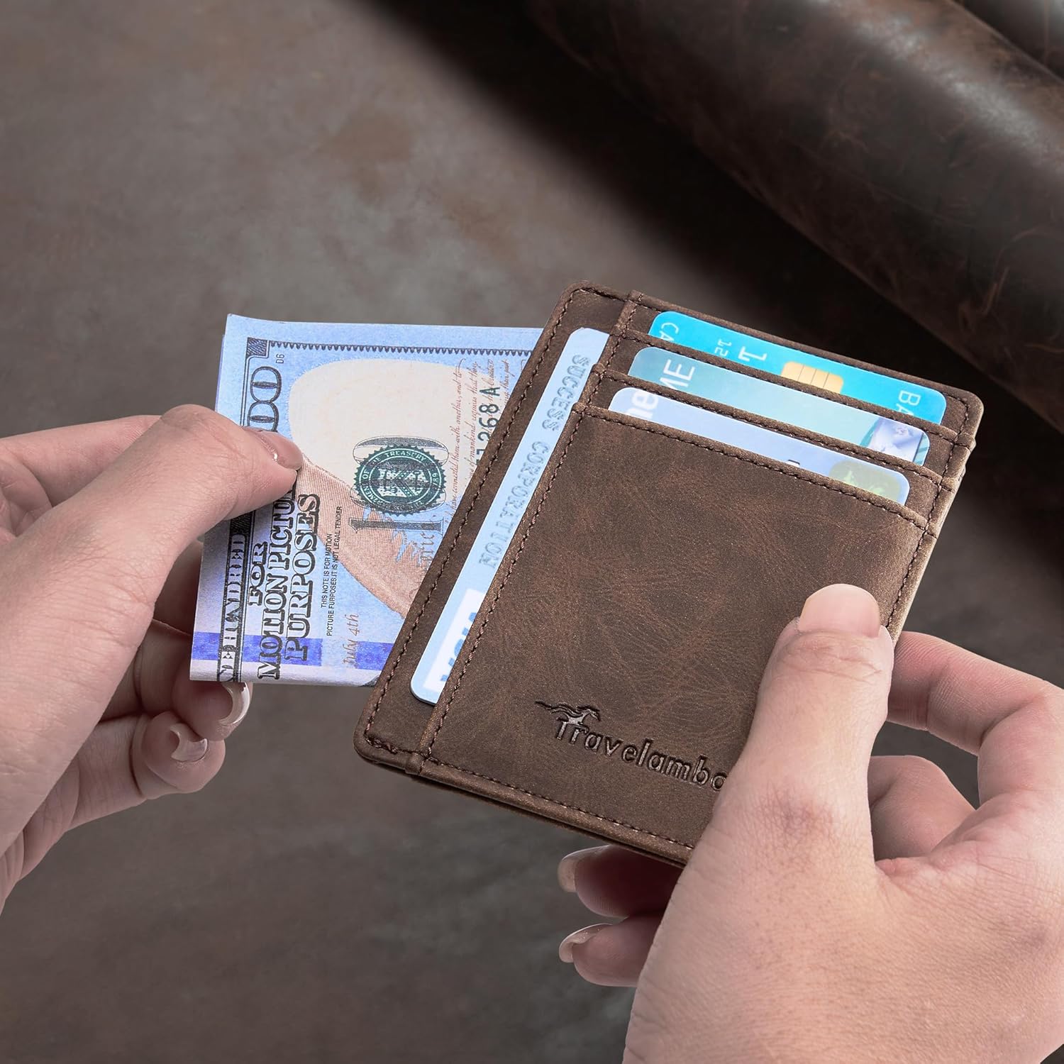 Ultra-Thin Front Pocket Wallet — RFID Blocking, Minimalist - Image 3