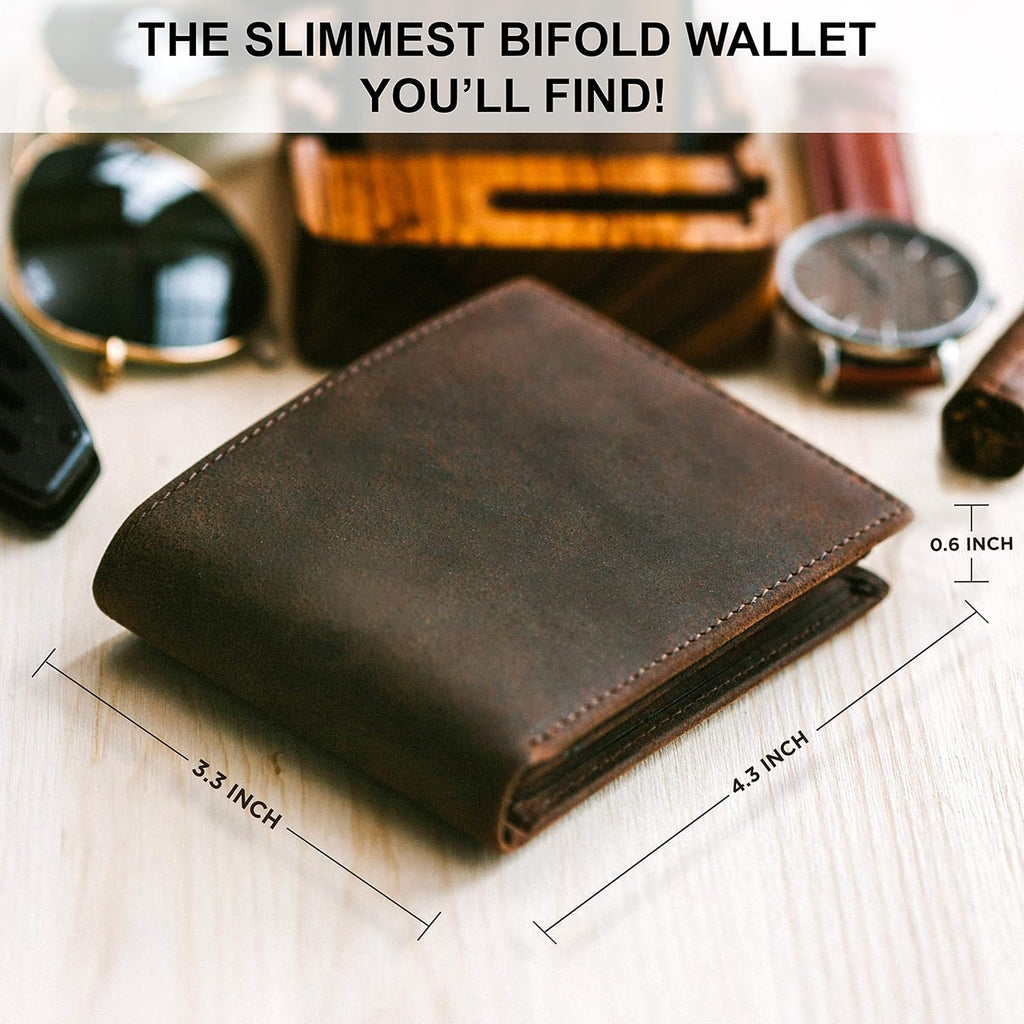 Men's Top Grain Bifold Wallet — RFID Blocking, Extra Capacity - Image 4