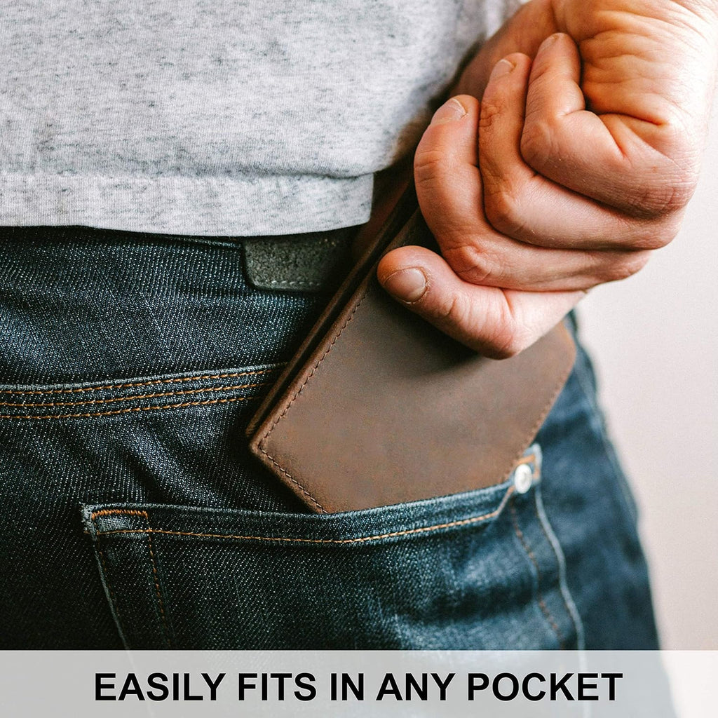 Men's Top Grain Bifold Wallet — RFID Blocking, Extra Capacity - Image 5