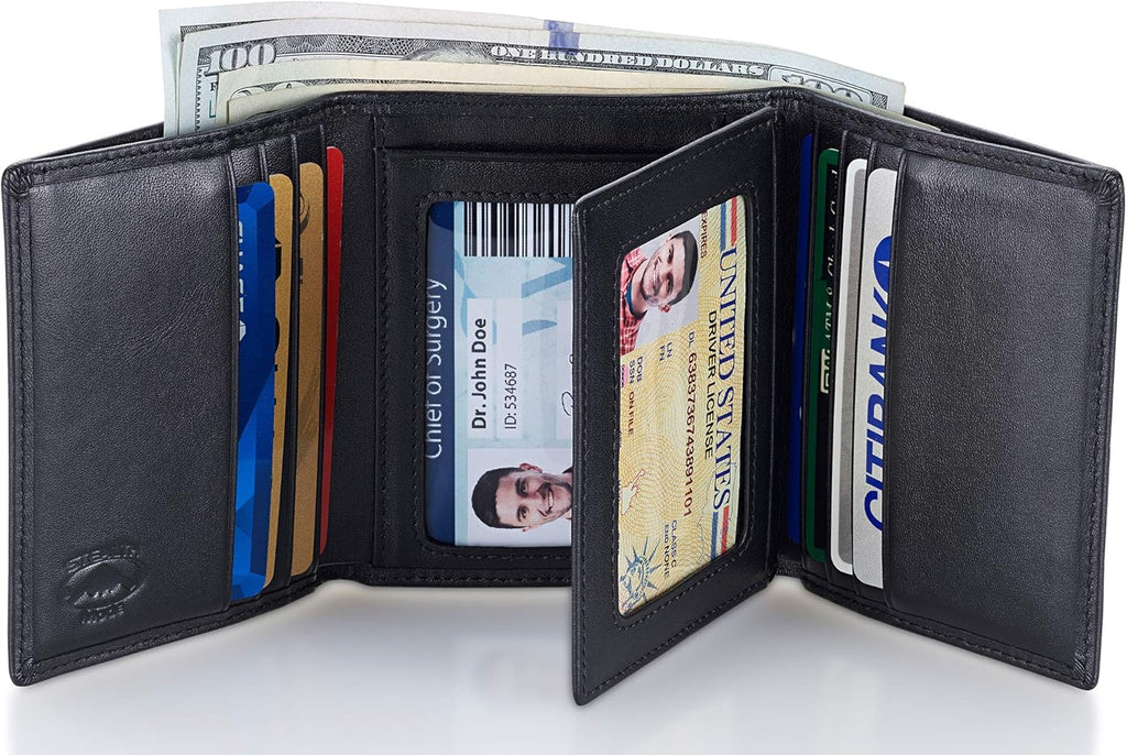 Men's Trifold Wallet — RFID Blocking, Flip-Out ID Holder - Image 2