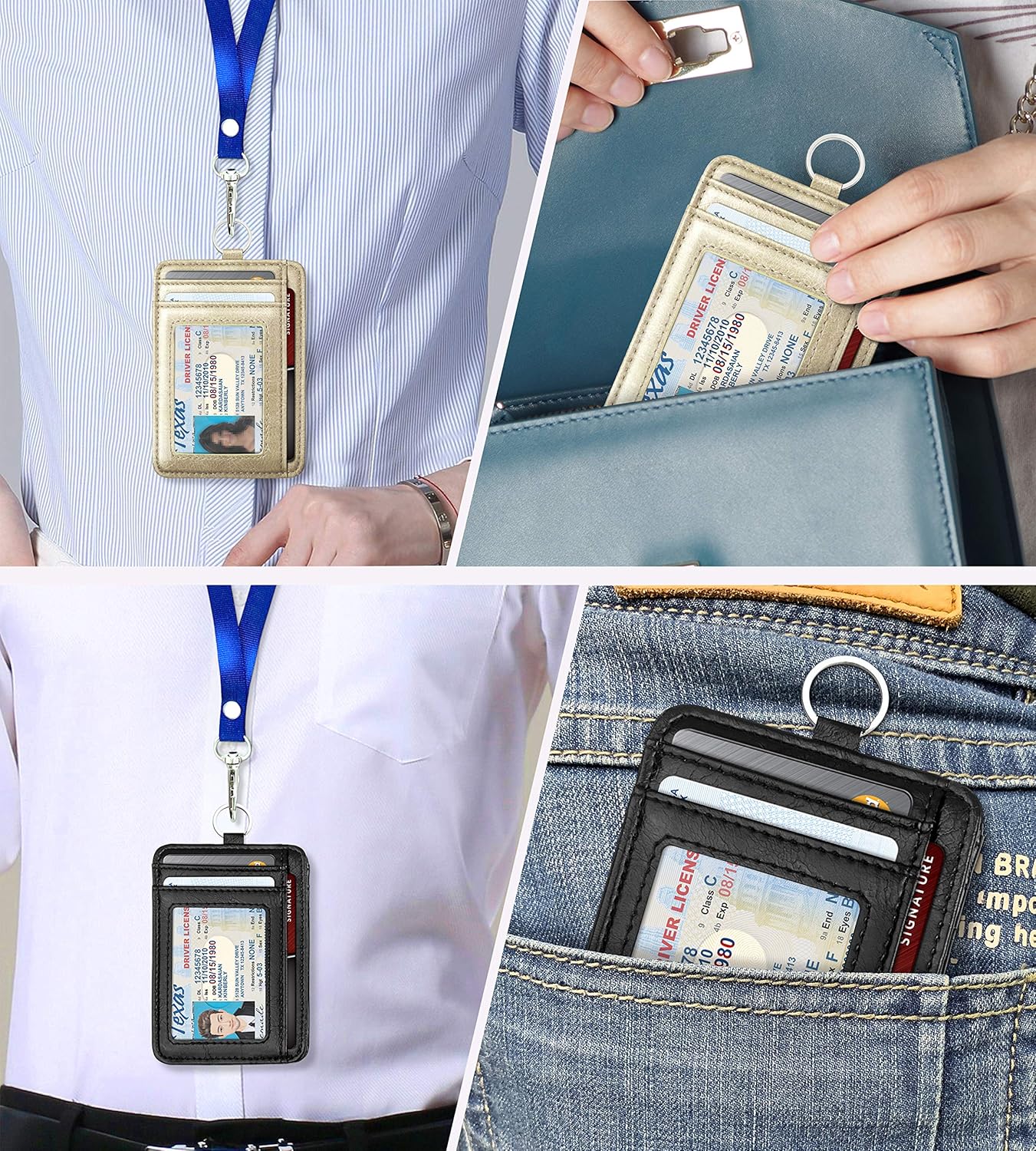 Slim Minimalist Wallet — RFID Blocking, Zipper Coin Pocket - Image 3