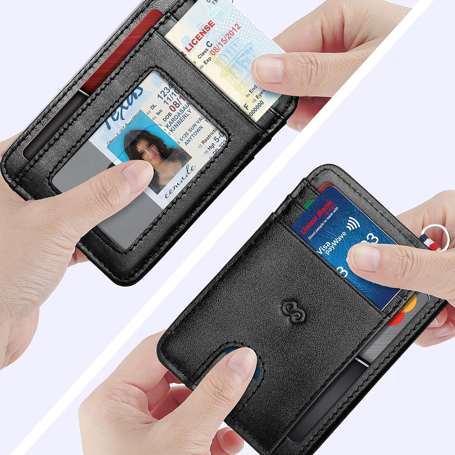 Slim Minimalist Wallet — RFID Blocking, Zipper Coin Pocket - Image 2