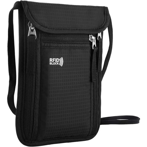 Family Travel Neck Wallet — RFID Blocking, Passport Organizer