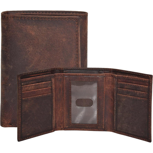 Men's Minimalist Trifold Wallet — RFID Blocking, Real Leather