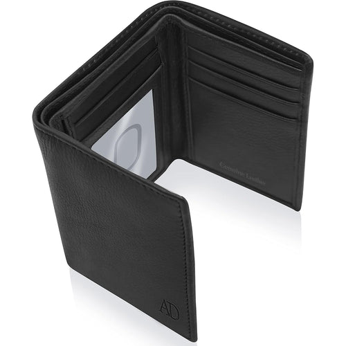 Men's Slim Trifold Wallet — RFID Blocking, Genuine Leather