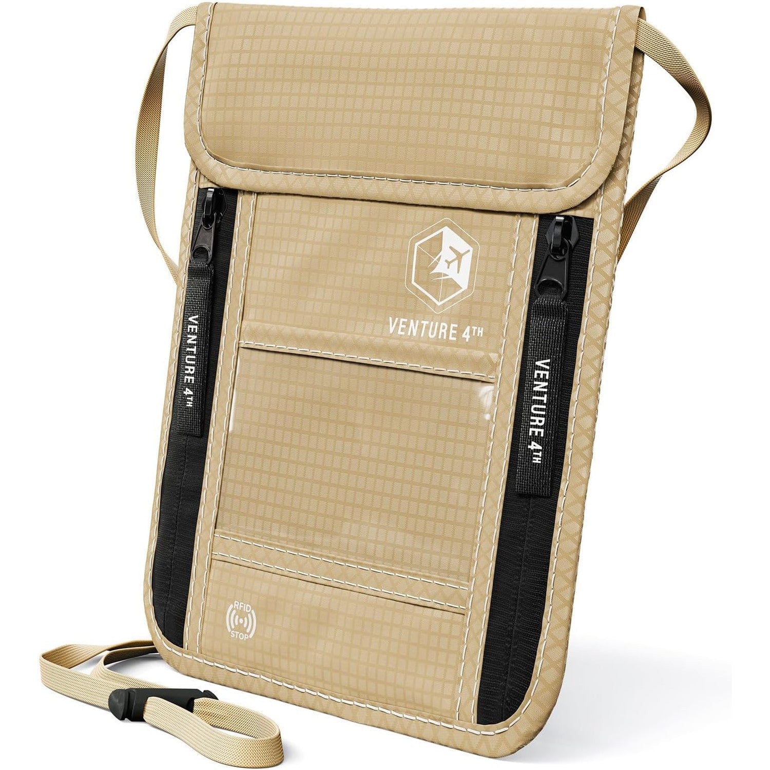 Travel Neck Wallet — RFID Blocking, Dual Passport Holder